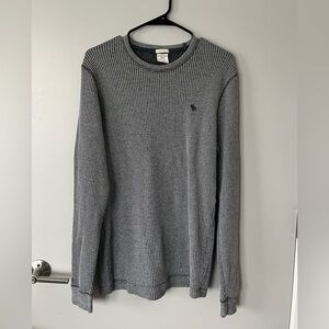 Abercrombie & Fitch gray and White Crewneck Sweater men’s medium